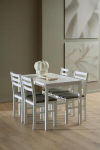 Set 5 piese Masa dining si Scaune Alicante, Alb, 74.5x110x70 cm