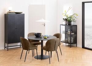 Masa dining Ibiza, Negru, 74x110x110 cm