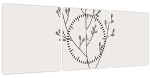 Tablou - Floare de pajiște N⁰3 (cu ceas) (90x30 cm)