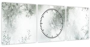 Tablou - Frunze abstract (cu ceas) (90x30 cm)
