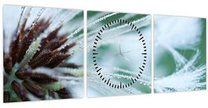 Tablou - Detaliu floare (cu ceas) (90x30 cm)