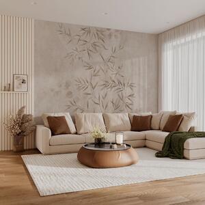 Tapet Motiv botanic în nuanțe de bej și maro, Fototapet Acuarelă, w05424v2 : Uwalls.ro