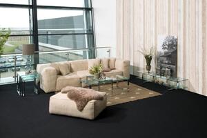 Set 3 piese Masute de cafea stivuibile Katrine, Transparent, 55x50x50 cm
