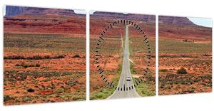 Tablou - U.S. Route 163 (cu ceas) (90x30 cm)
