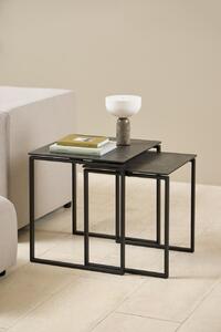 Set 2 piese Masute de cafea Katrine, Negru, 55x50x50 cm