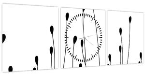 Tablou - Pajiște grafică N⁰1 (cu ceas) (90x30 cm)