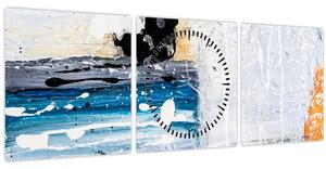 Tablou - Atingeri abstracte (cu ceas) (90x30 cm)