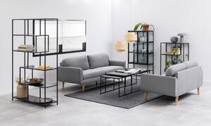 Set 3 piese Masute de cafea Infinity, Negru, 48x120x60 cm