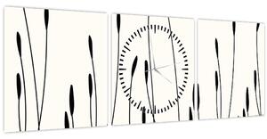 Tablou - Pajiște grafică N⁰3 (cu ceas) (90x30 cm)