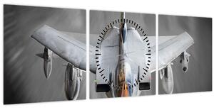 Tablou - Avion de vânătoare (cu ceas) (90x30 cm)