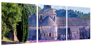 Tablou - Câmp de lavandă (cu ceas) (90x30 cm)