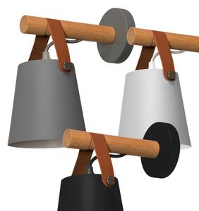 Aplică de design realizată din lemn și metal Gri