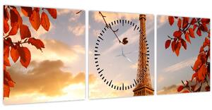Tablou - Paris (cu ceas) (90x30 cm)
