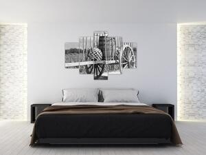 Tablou - Remorcă,alb-negru (150x105 cm)