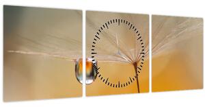 Tablou - Flori macro (cu ceas) (90x30 cm)