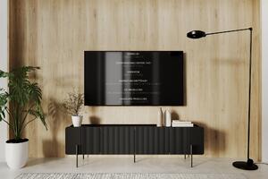 Dulap TV Malmi 200 cm - negru mat / picioare negre