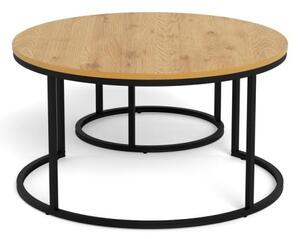 Set 2 piese Masute de cafea Spiro, Natural, 44.5x80x80 cm