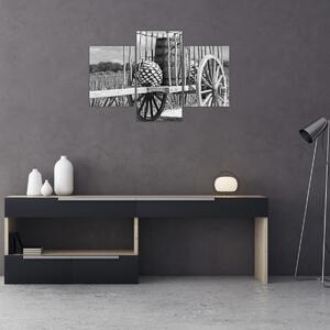 Tablou - Remorcă,alb-negru (90x60 cm)