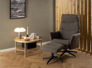 Set 2 piese Fotoliu si taburet London, Gri, 112x75x83 cm