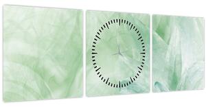 Tablou - Floare verde (cu ceas) (90x30 cm)