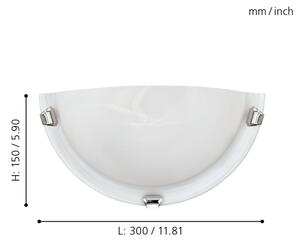 Eglo 7188 - Aplica de perete SALOME 1xE27/60W/230V, sticlă de alabastru
