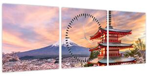 Tablou - Fuji,Japonia (cu ceas) (90x30 cm)