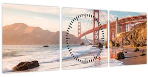 Tablou - Golden Gate Bridge (cu ceas) (90x30 cm)