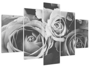 Tablou - Trandafir,alb-negru (150x105 cm)