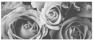 Tablou - Trandafir,alb-negru (120x50 cm)