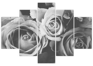 Tablou - Trandafir,alb-negru (150x105 cm)