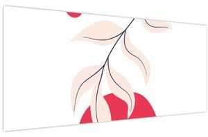 Tablou - Abstracție florală roz N⁰2 (120x50 cm)