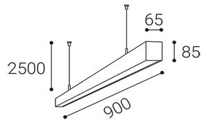 LED2 - Lustră LINO pe cablu, LED/24W/230V, 3000K/3500K/4000K, 90 cm, neagră