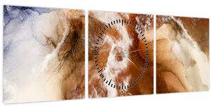 Tablou - Marmură abstract (cu ceas) (90x30 cm)