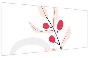Tablou - Abstracție florală roz N⁰3 (120x50 cm)