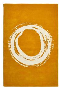 Covor din lână Think Rugs Elements Circle, 150 x 230 cm, galben muștar