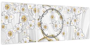 Tablou - Copac cu decor auriu (cu ceas) (90x30 cm)
