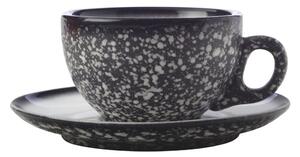 Ceașcă cu farfurie din ceramică Maxwell & Williams Caviar Granite, 250 ml, negru