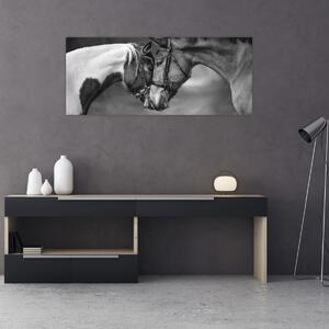 Tablou - Cai îndrăgostiți,alb-negru (120x50 cm)