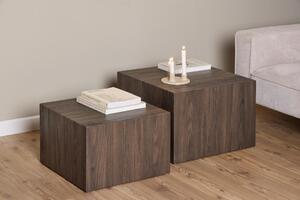 Set 2 piese Masute de cafea Dice, Maro, 40x58x58 cm