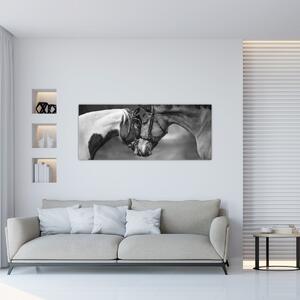 Tablou - Cai îndrăgostiți,alb-negru (120x50 cm)
