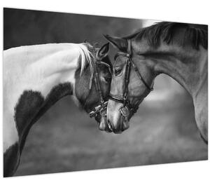 Tablou - Cai îndrăgostiți,alb-negru (90x60 cm)