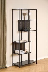 Biblioteca Seaford V1, Negru, 185x77x35 cm