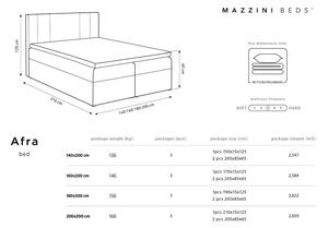 Pat boxspring 180x200 cm gri cu spațiu de depozitare Afra – Mazzini Beds