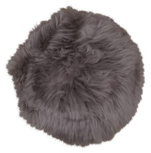 Perna scaun din piele de miel, maro, Ø35 cm