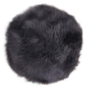 Perna scaun piele de miel, gri, Ø35 cm