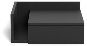 Noptiera Ashlan, Negru, 16.5x40x32 cm