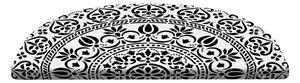Set 16 covorașe pentru scări Vitaus Anatolian Lace, 20 x 65 cm, negru - alb