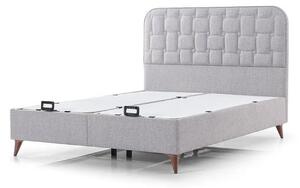 Pat INFINITY 160x200, stofa clasica gri - Linum 660, cu somiera si spa