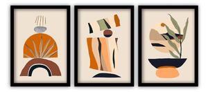 Set 3 tablouri cu ramă neagră Vavien Artwork Modern, 35 x 45 cm