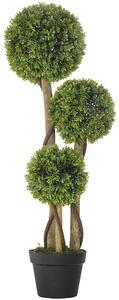 HOMCOM Plante Artificiale Decorative Buxus, Planță Sferică în Ghiveci, Plante Artificiale pentru Decor de Interior și Exterior, 90cm | Aosom Romania